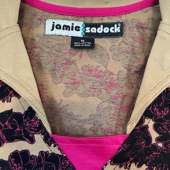 Jamie Sadock Brown and Pink Golf Polo Size M 100% Cotton - Picture 2 of 3